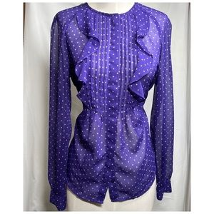 Ann Taylor Loft -Cream polka dot blouse